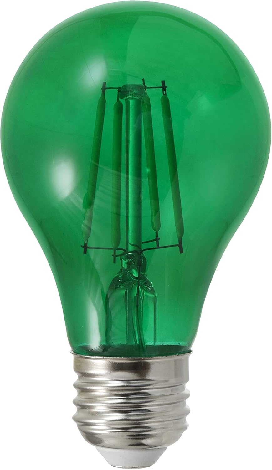 Sylvania 40303 Green Filament A19 Ultra LED Light Bulb, Colored Glass Lamps, 4.5 Watts, for Decorative and Accent Lighting