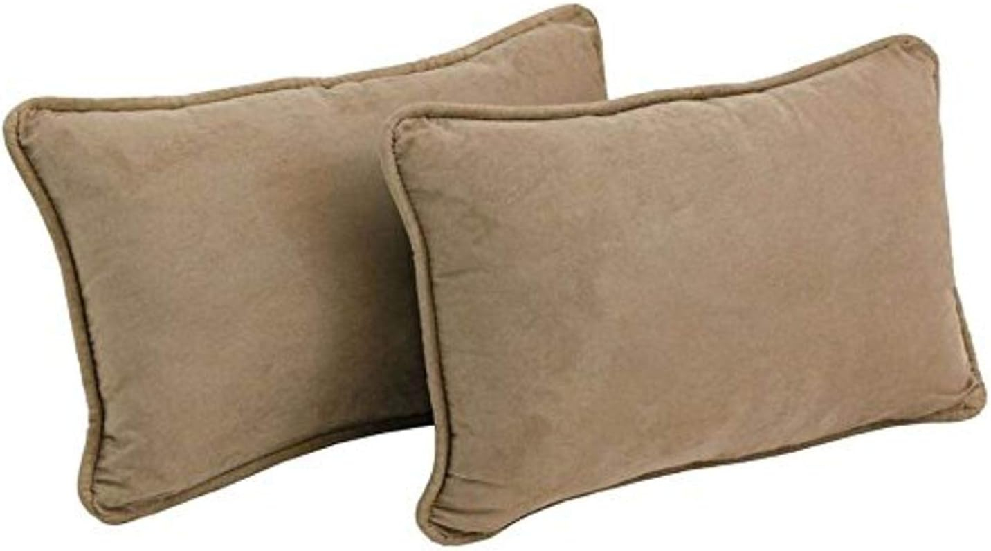 Java Brown Microsuede Rectangular Throw Pillows Set of 2