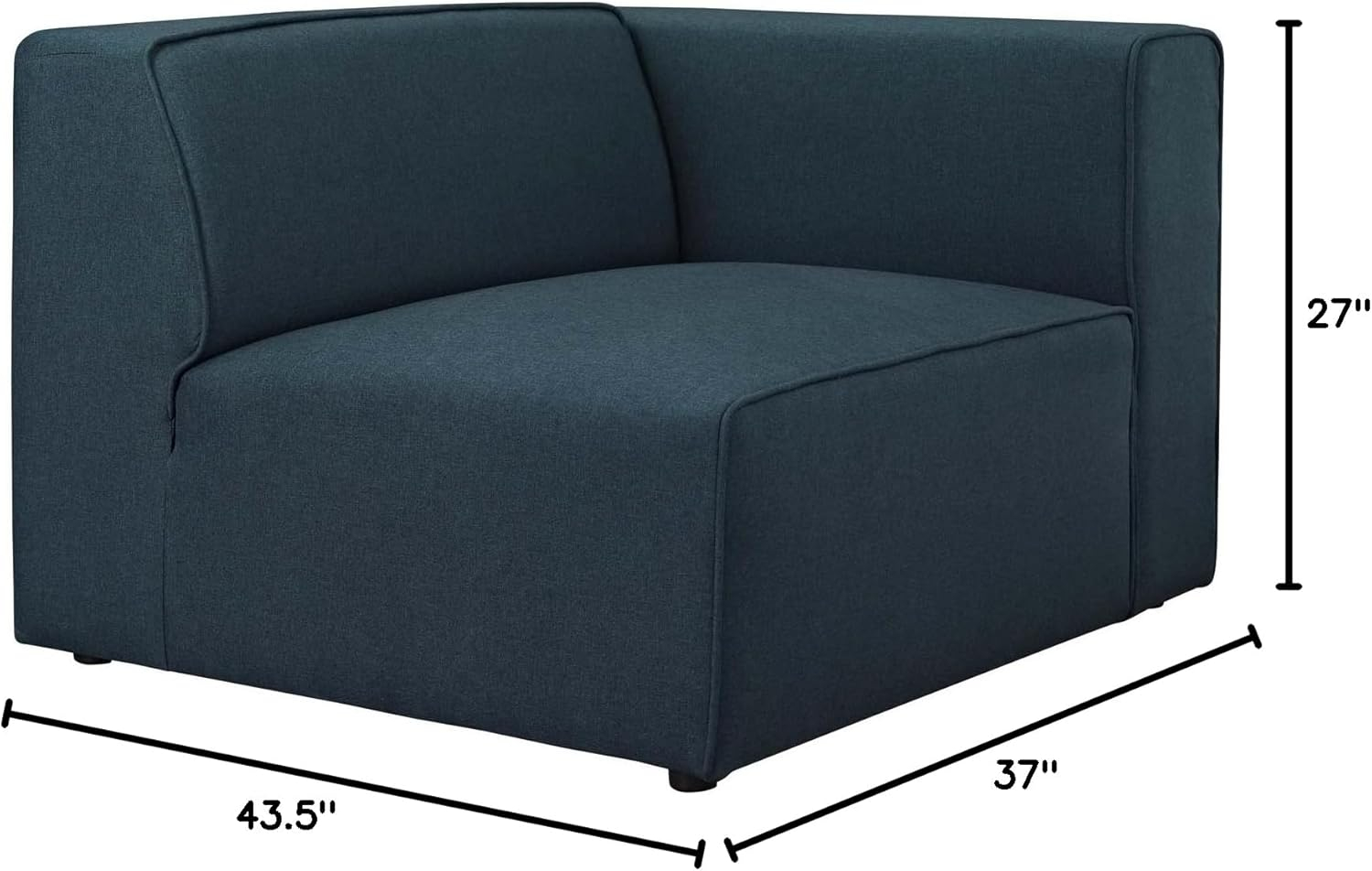 Modway Mingle Modern Style Polyester Fabric Right-Facing Sofa Chair in Blue