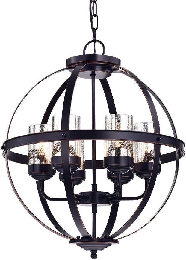 Almog Oil Rubbed Bronze 19-inch Round Pendant Light