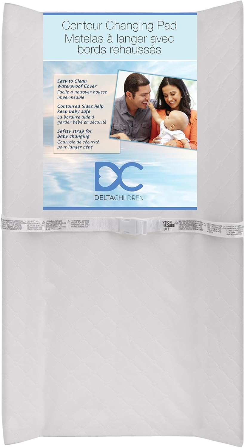 White Waterproof Contoured Baby Changing Pad