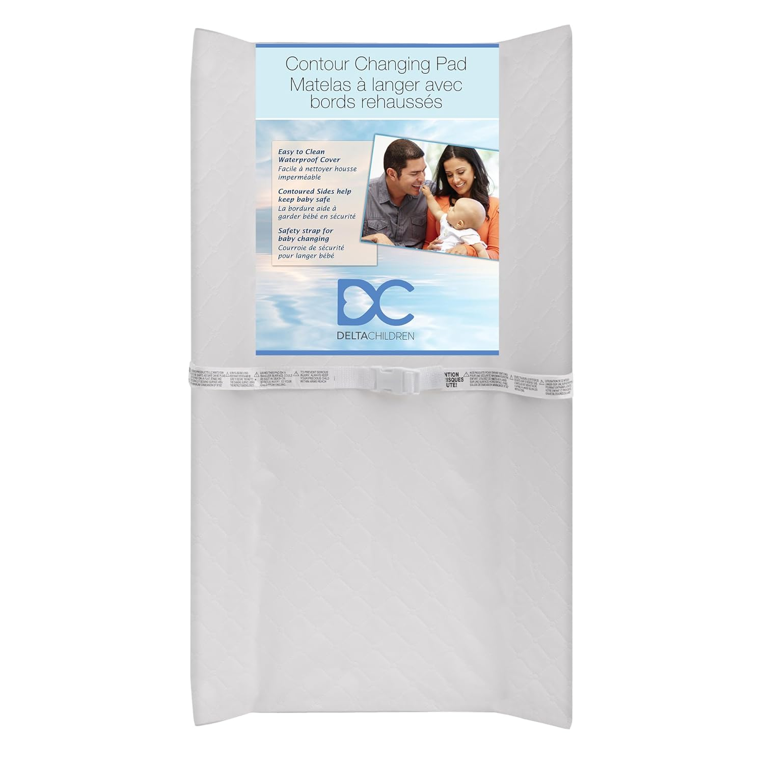 White Waterproof Contoured Baby Changing Pad