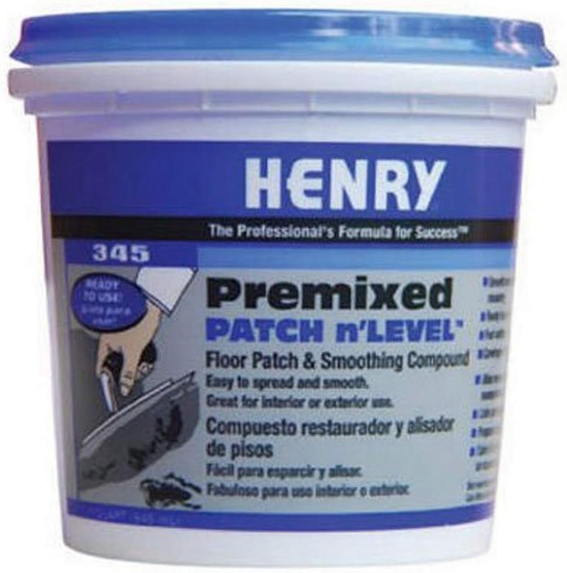 Henry 345 Premixed Patch n'LEVEL Floor Patch & Smoothing Compound, 1 Qt. 12063