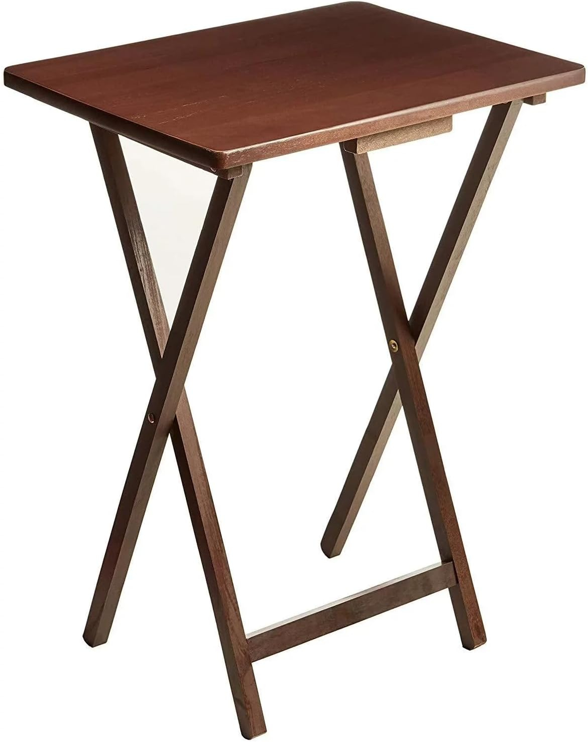 Mainstays Indoor Single Folding TV Tray Table - Walnut L 19 x  W 15 x H 26
