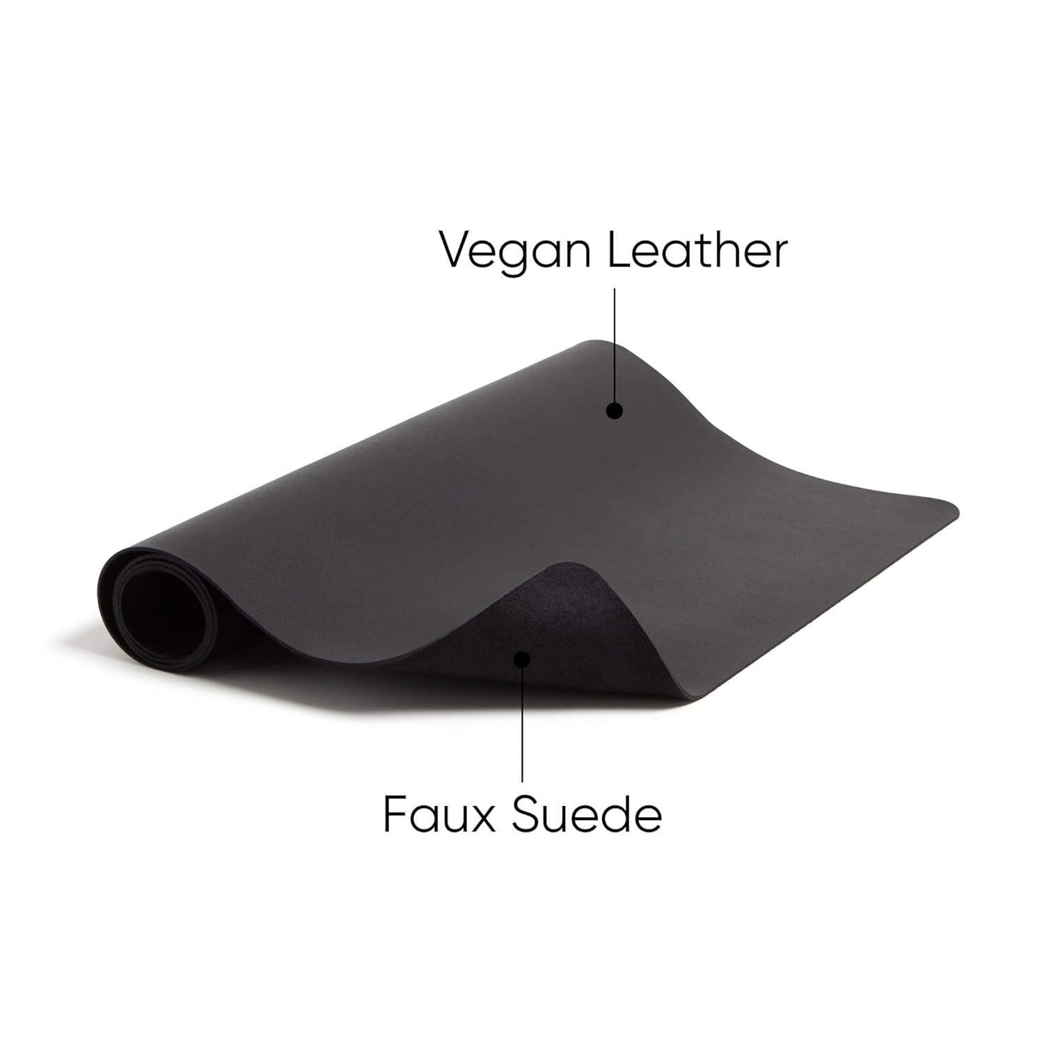 Smead Desk Pad, Vegan Leather, Non-Slip Backing, 31.5” x 15.7”, Charcoal (64833)