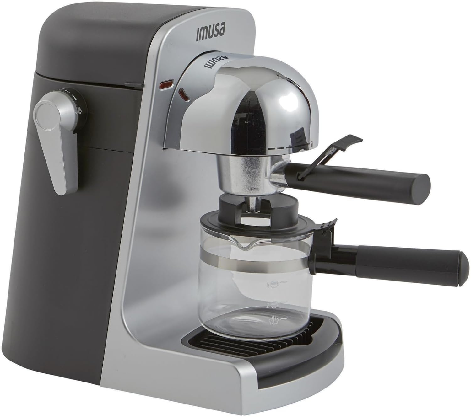 IMUSA GAU-18215 4 Cup Bistro Electric Espresso/Cappuccino Maker with Carafe, Silver