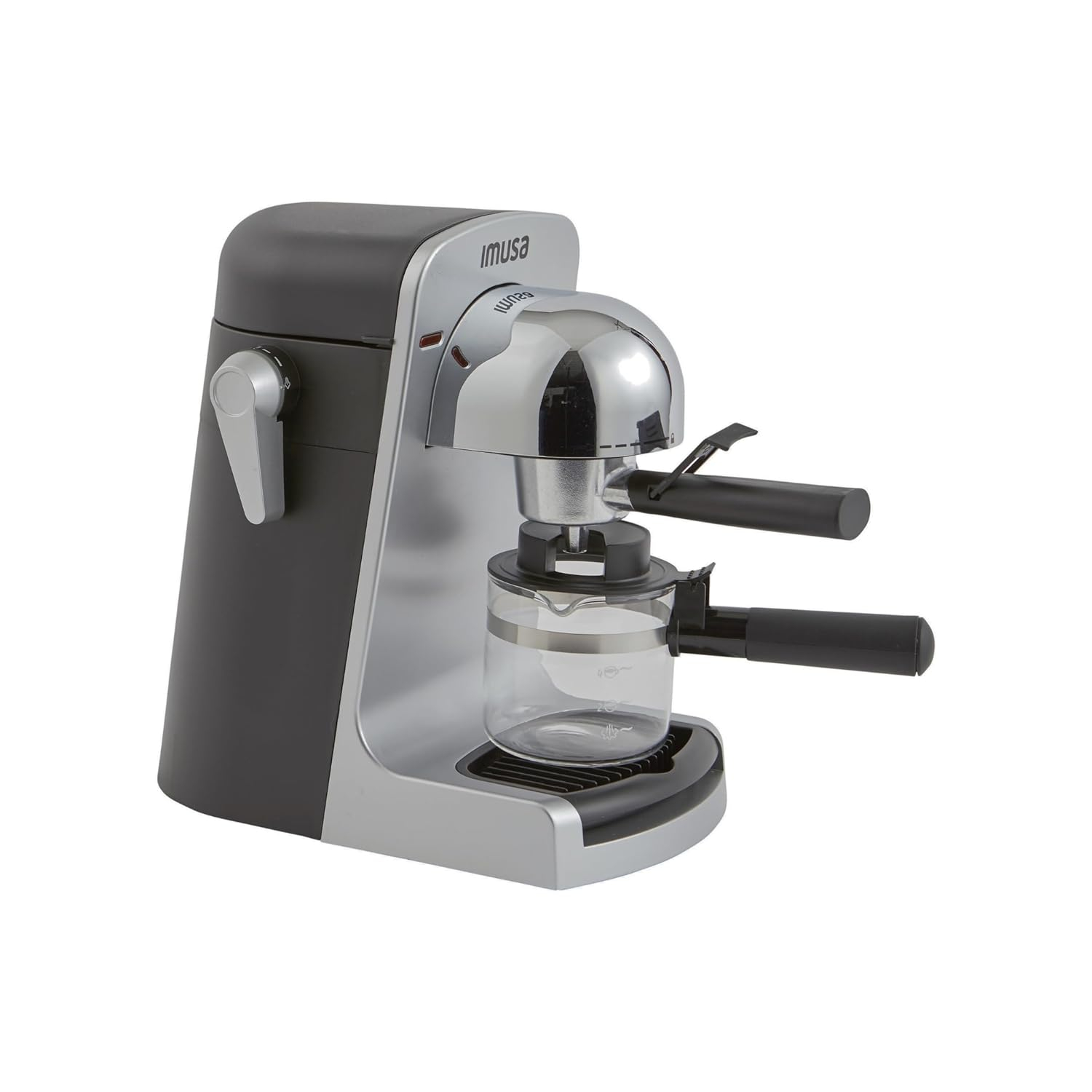 IMUSA GAU-18215 4 Cup Bistro Electric Espresso/Cappuccino Maker with Carafe, Silver
