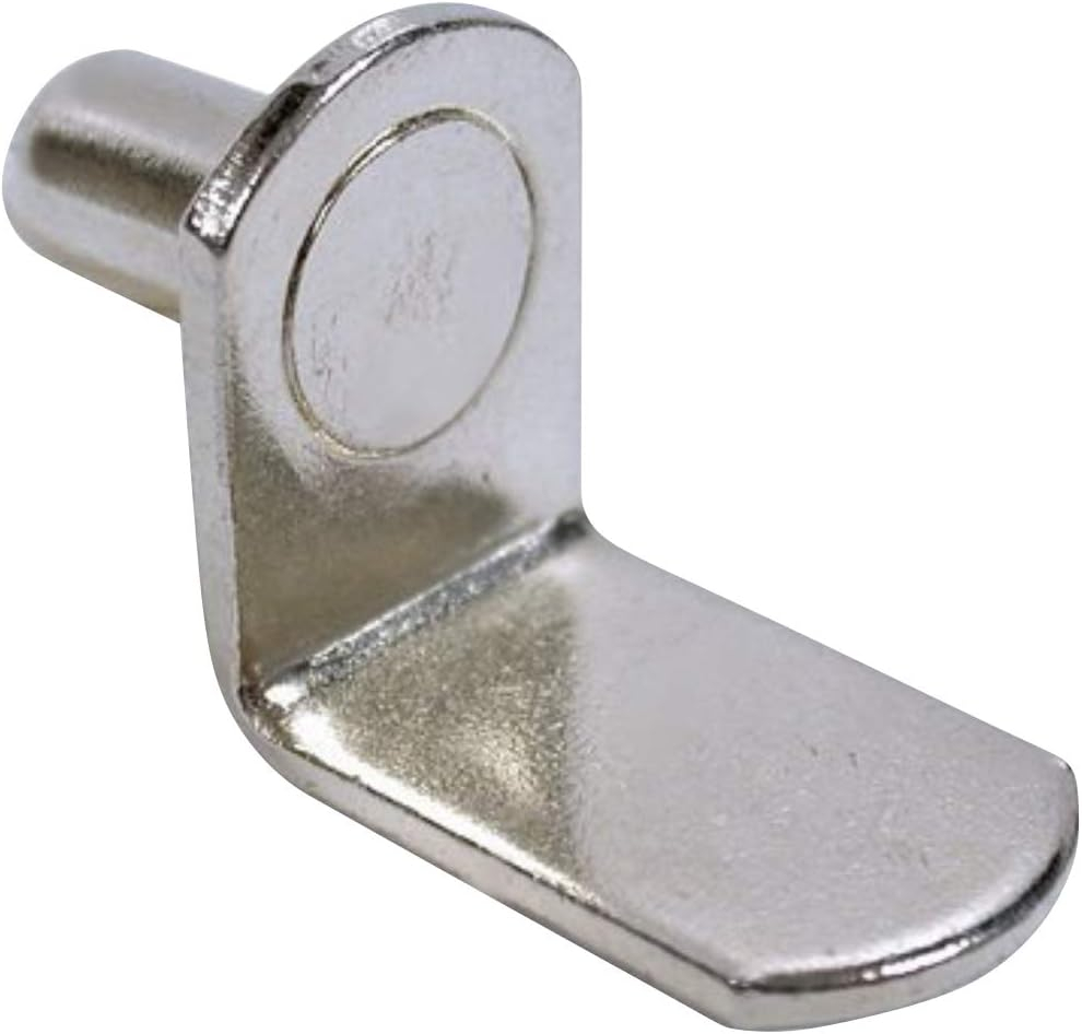 100-Pack Rok 1/4" (6mm) L-Shaped Metal Shelf Support, Nickel