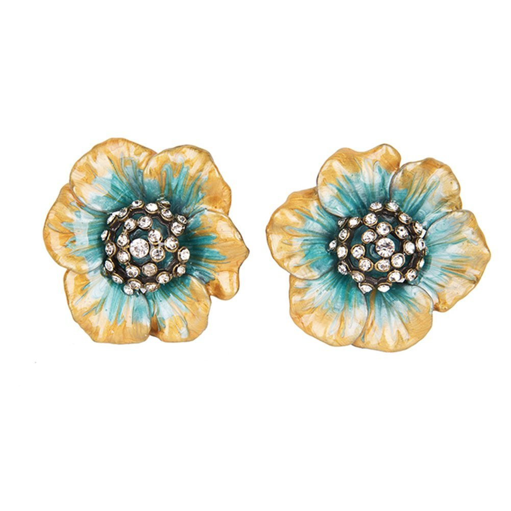 NIKKY HOME Cabinet Knob 2 Pack Flower Drawer Knob Decorative Vintage Door Cupboard Solid Metal Pulls Handles for Furniture Bedroom Living Room Bathroom Kitchen Cabinet Hardware, Green