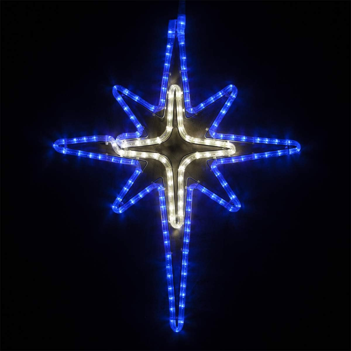28" Blue and Cool White LED Bethlehem Star Rope Light