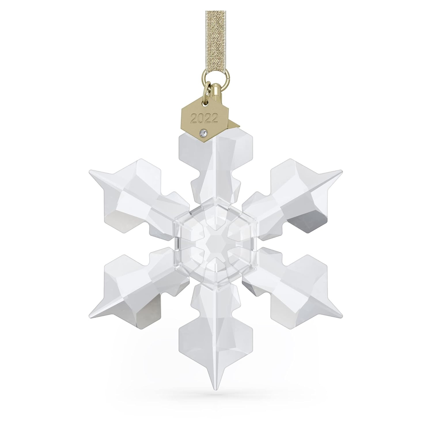 2022 Annual Edition Crystal Snowflake Ornament with Gold Accents