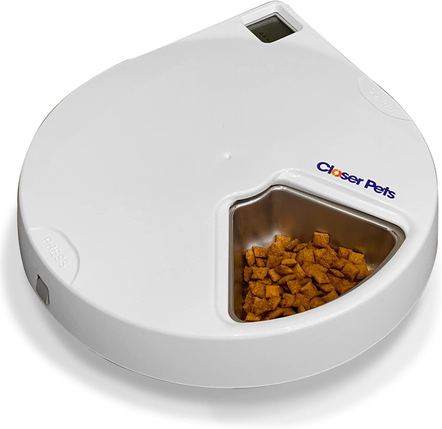 Closer Pets Five-meal Automatic Pet Feeder with Digital Timer, Twin Ice Packs, and Stainless Steel Inserts