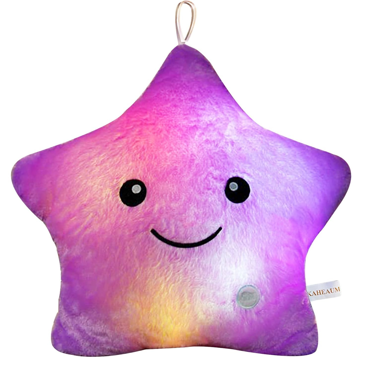 Twinkle Twinkle Little Star Pillow,Cute Plush Pillows for Kids Pillows Decorative LED Light Up Night Toy and Glow Pillow Gifts,Girls Stuffed Animal Shaped Throw Pillows Doll,Purple