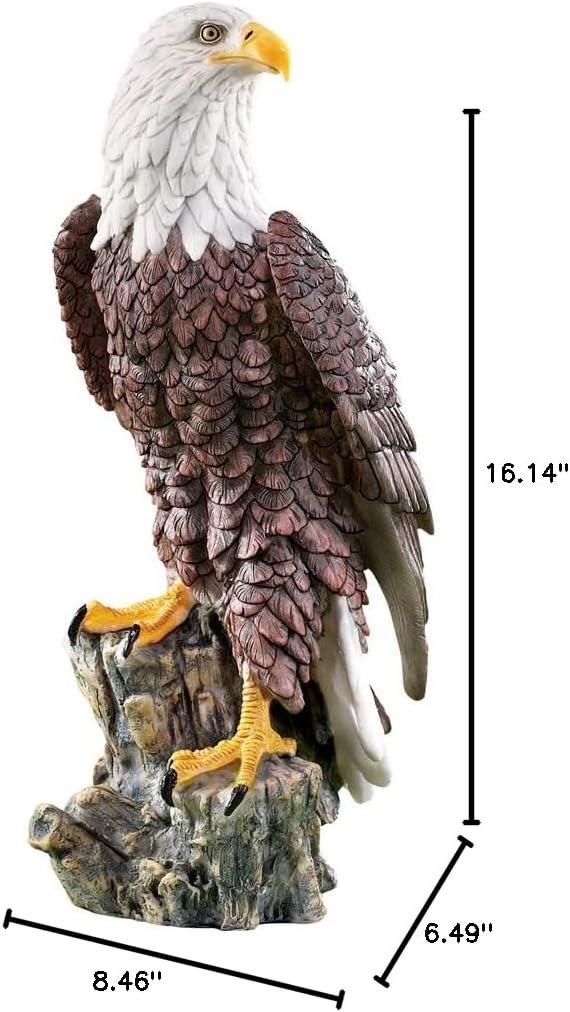 Collections Etc Magnificent Bald Eagle on Stump Garden Statue, Outdoor Decorative Figurine for Yard or Garden