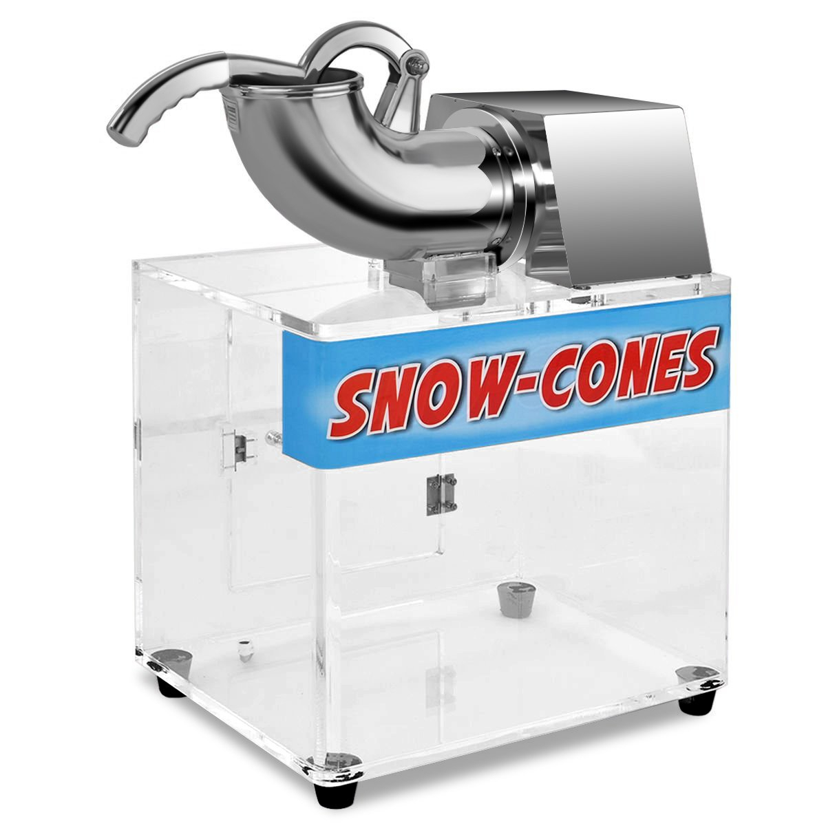 Costzon Commercial Snow Cone Machine, 440lbs/H Stainless Steel Ice Shaver with Dual Blades, 110V Electric Snow Cone Maker, Shaved Ice Machine with Safety On/Off Switch for Home, Party, Restaurant, Bar