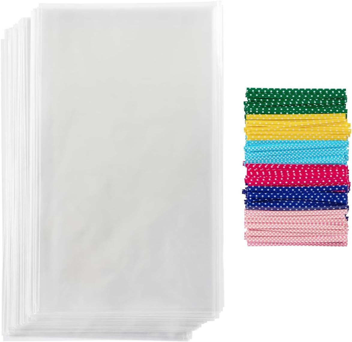 Prestee 200pk Self-Sealing Clear Plastic Cellophane Bags, 6x10 Goody Bags, Candy Bags, Cookie Bags for Gift Giving, Clear Bags Self-Sealing