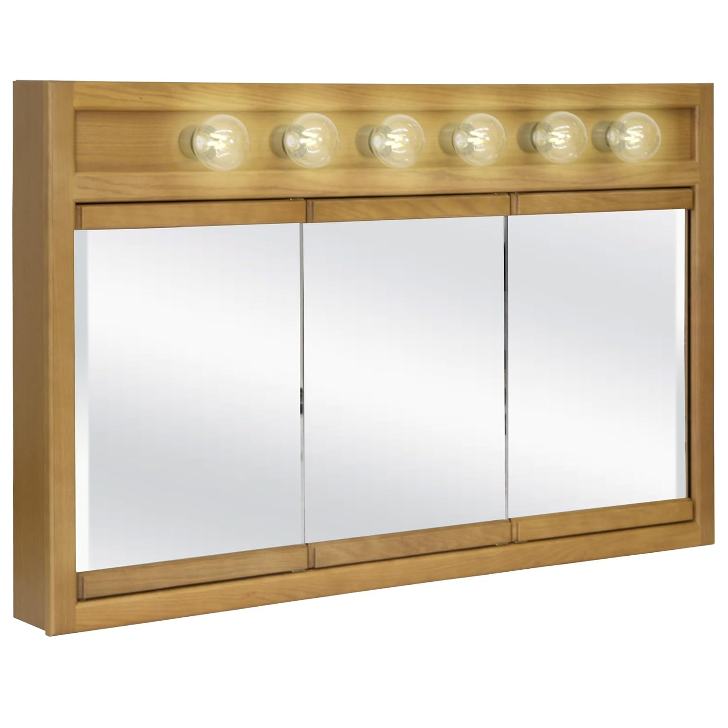 Richland 48-Inch Lighted Wood Medicine Cabinet in Nutmeg Oak
