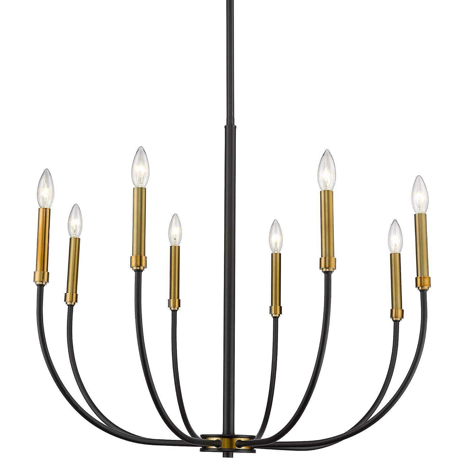 Z-Lite Haylie 8 - Light Chandelier in  Matte Black/Olde Brass