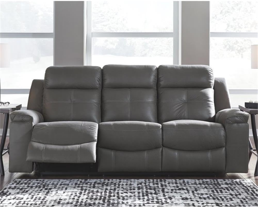 Signature Design by Ashley Jesolo Reclining Sofa in Dark Gray