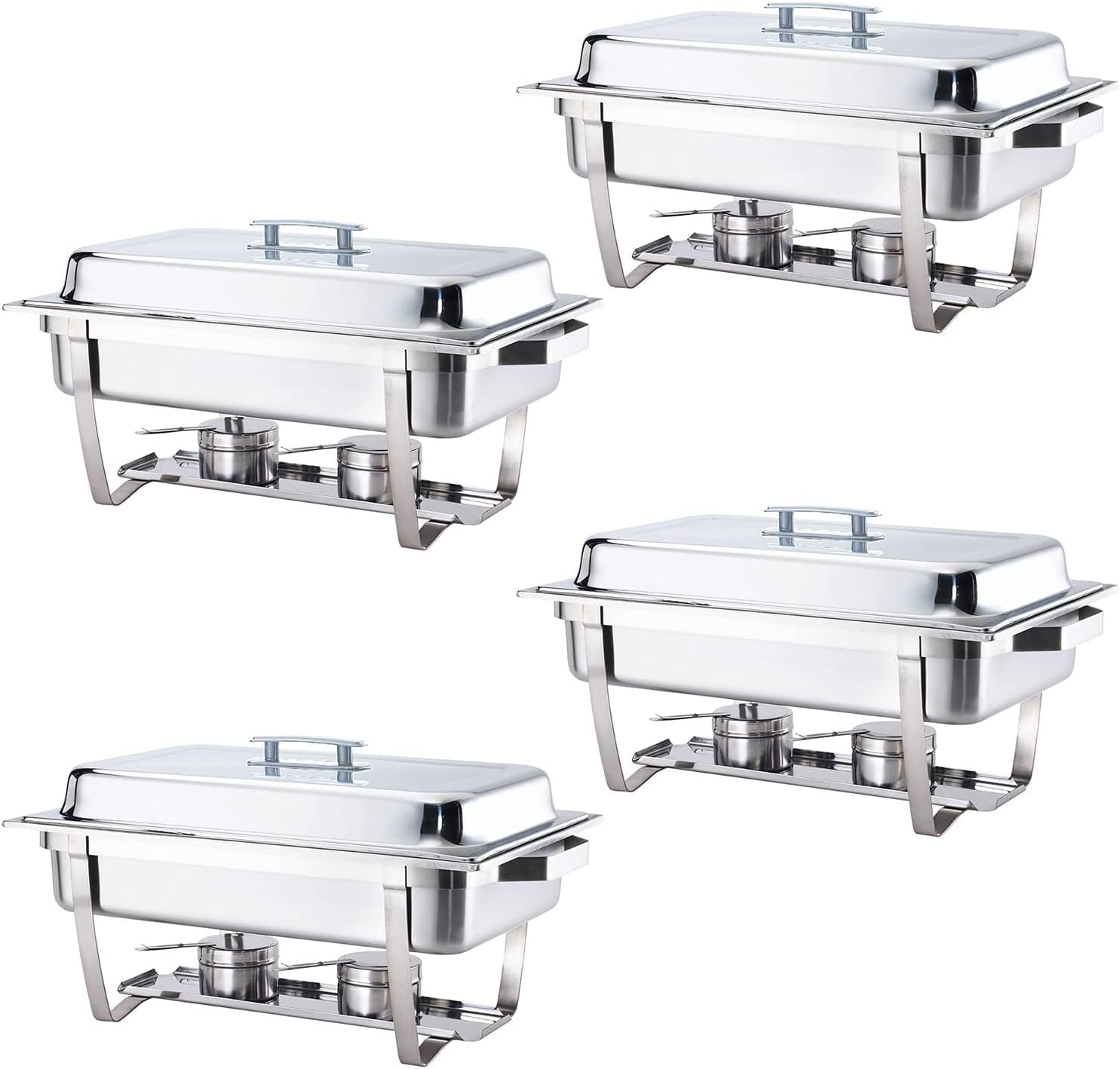 ALPHA LIVING 4 Pack 8QT Chafing Dish High Grade Stainless Steel Chafer Complete Set, 8 QT - Grey