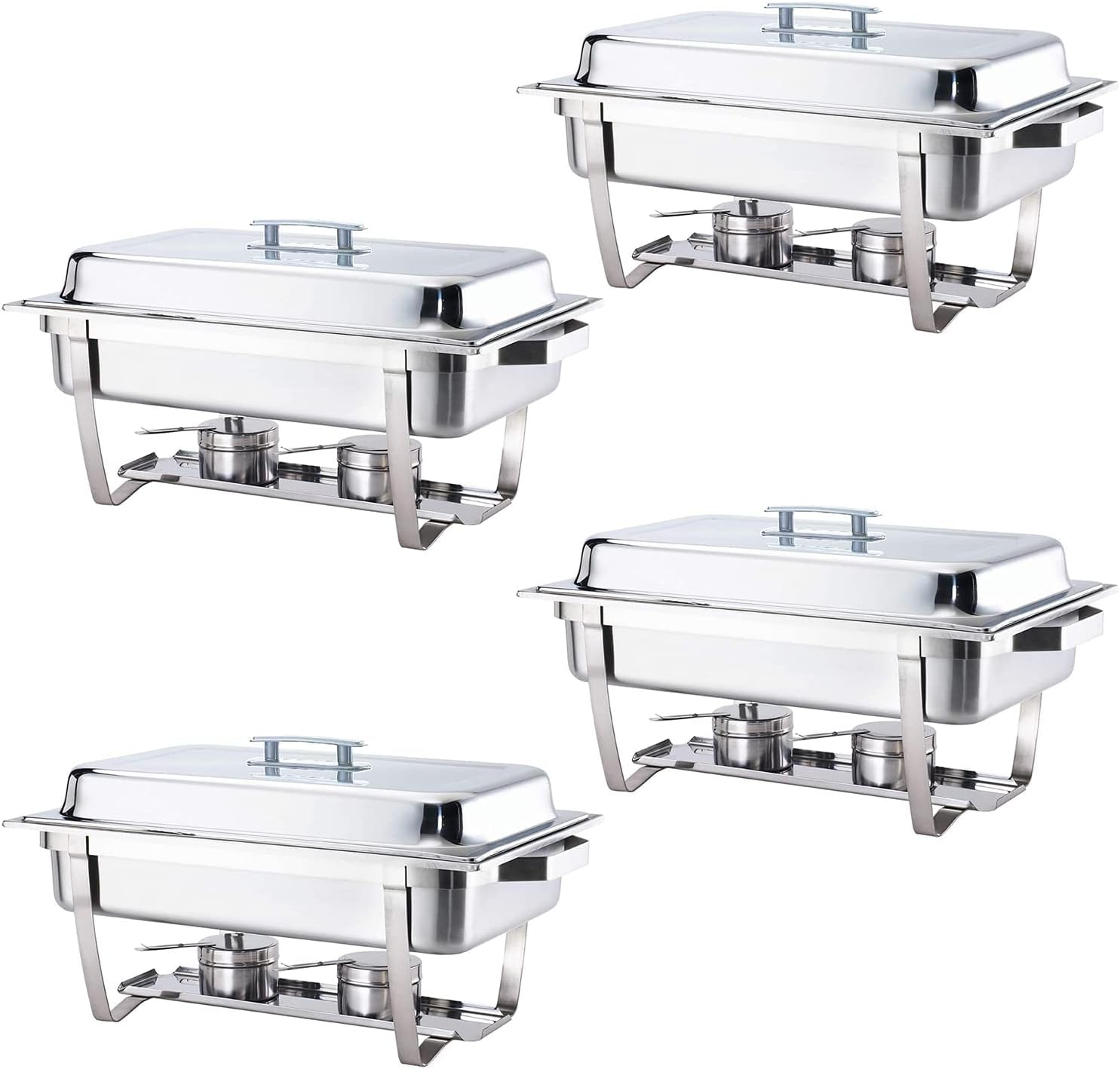 ALPHA LIVING 4 Pack 8QT Chafing Dish High Grade Stainless Steel Chafer Complete Set, 8 QT - Grey