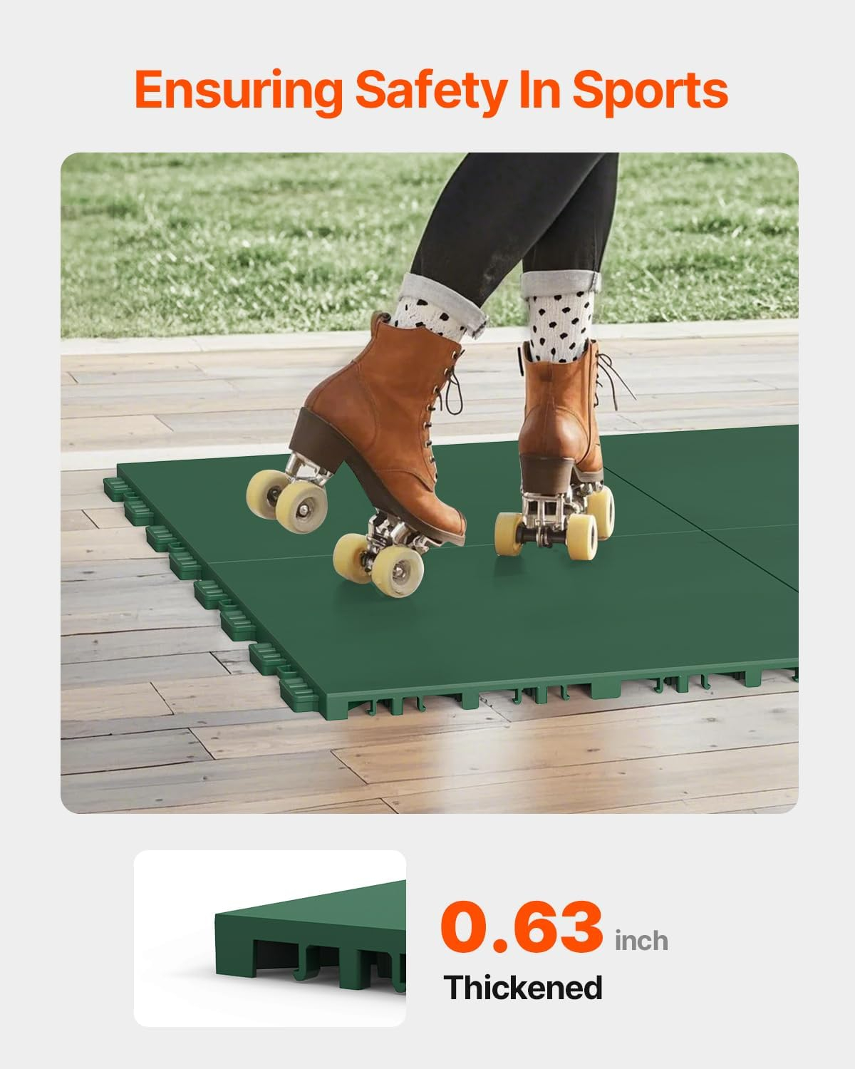 Green Interlocking Waterproof Outdoor Sports Floor Tiles