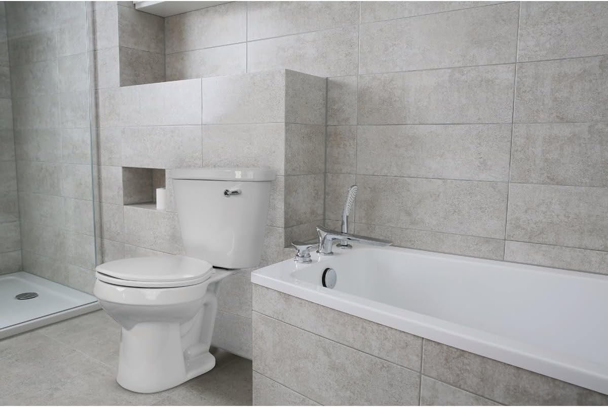 Centoco Elongated Closed Front White Plastic Toilet Seat with Slow Close
