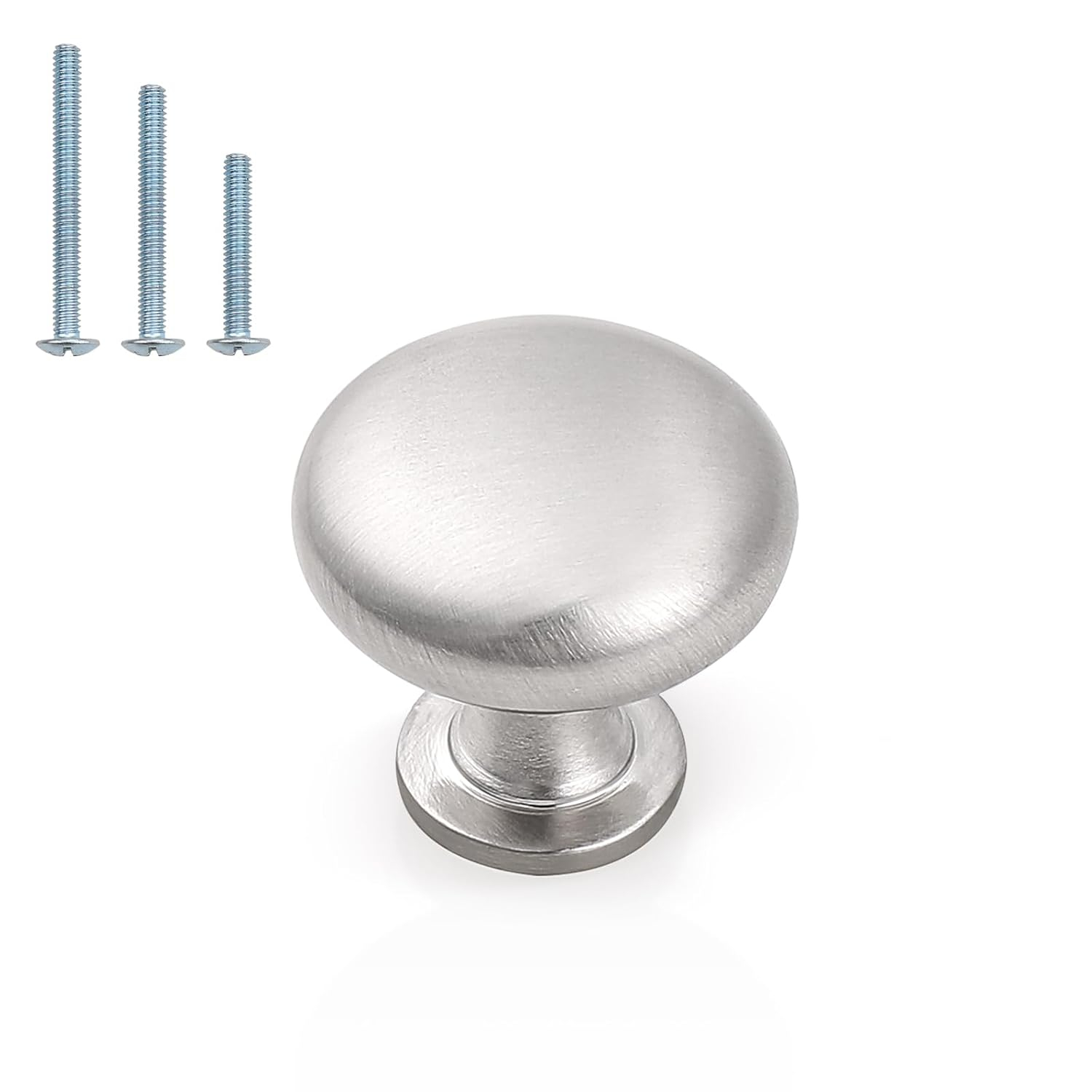 Probrico 25 Pack Cabinet Knobs Hardware,Furniture Round Knobs in Brushed Nickel Finish,1-3/16 inch(29.5mm) Diameter Kitchen Pull Knobs