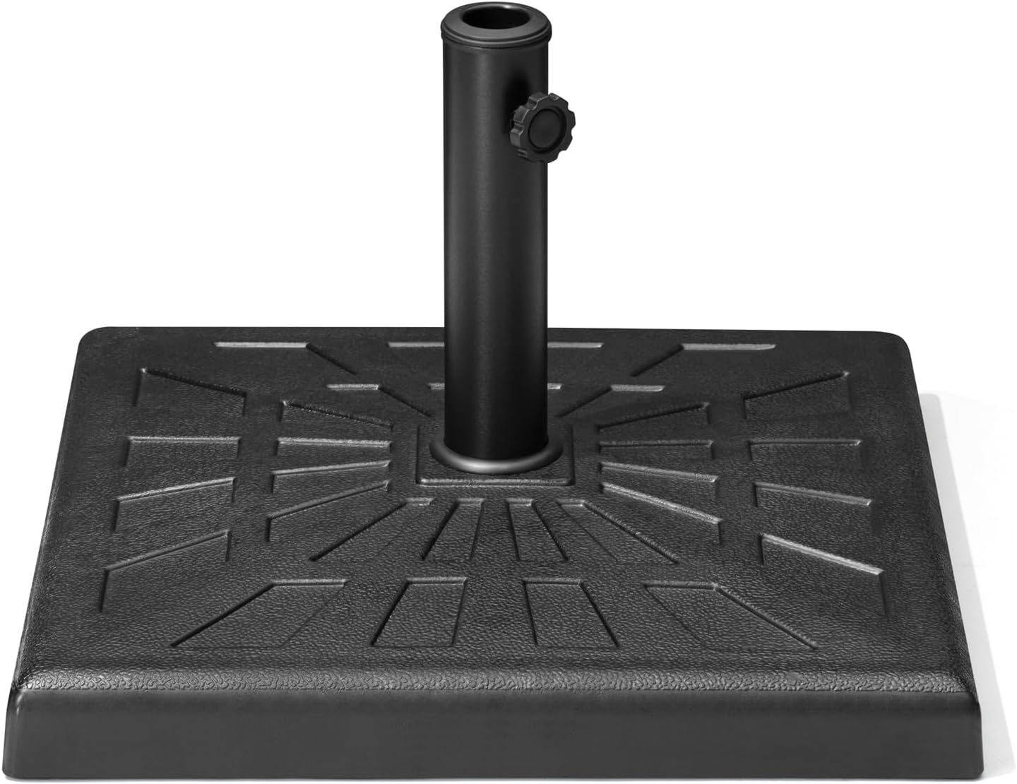 Crestlive Products 42.5 lbs Heavy Duty Square Concrete Patio Umbrella Base with 2 Wheels, Black
