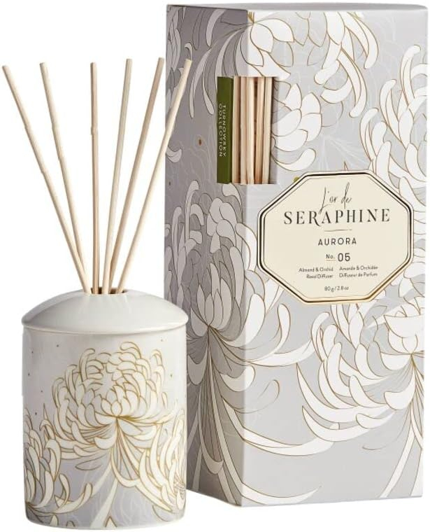 Aurora Almond & Vanilla Scented Reed Diffuser in Ceramic Holder
