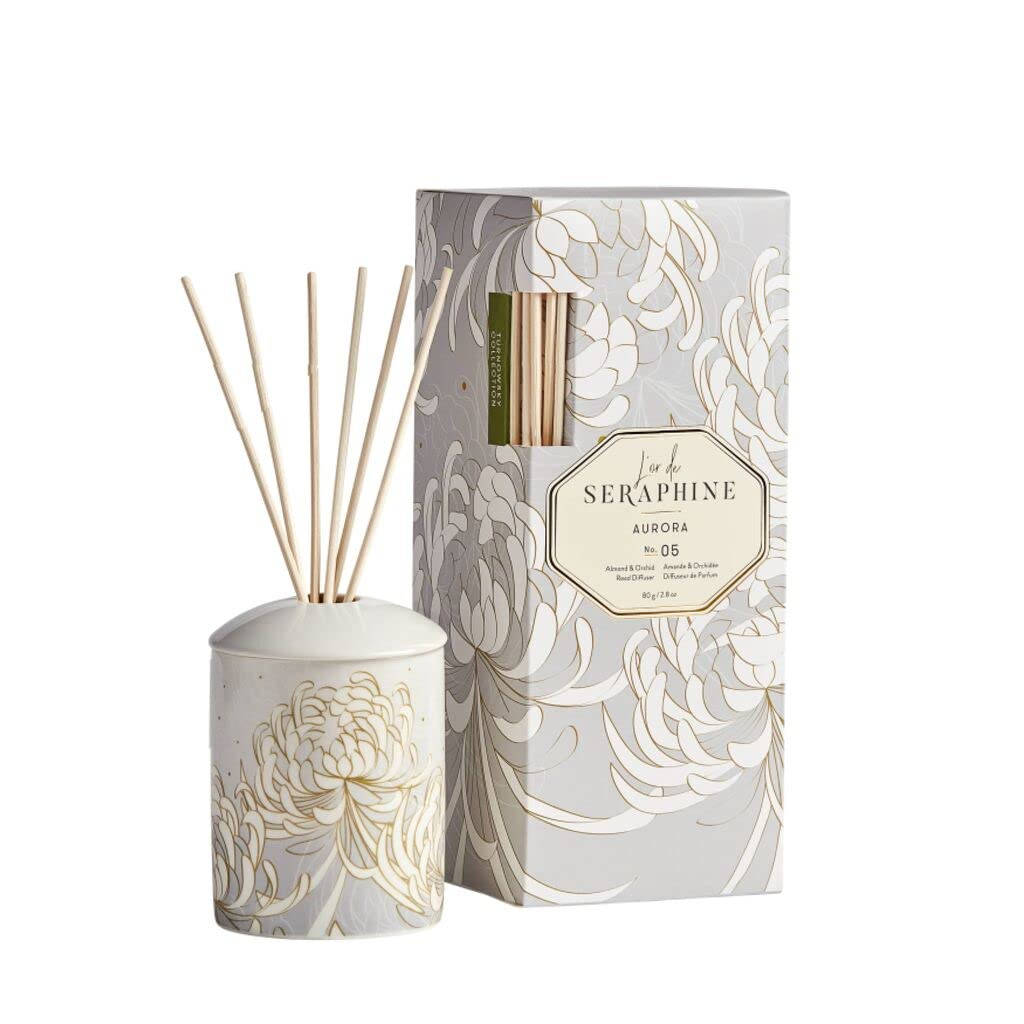 Aurora Almond & Vanilla Scented Reed Diffuser in Ceramic Holder