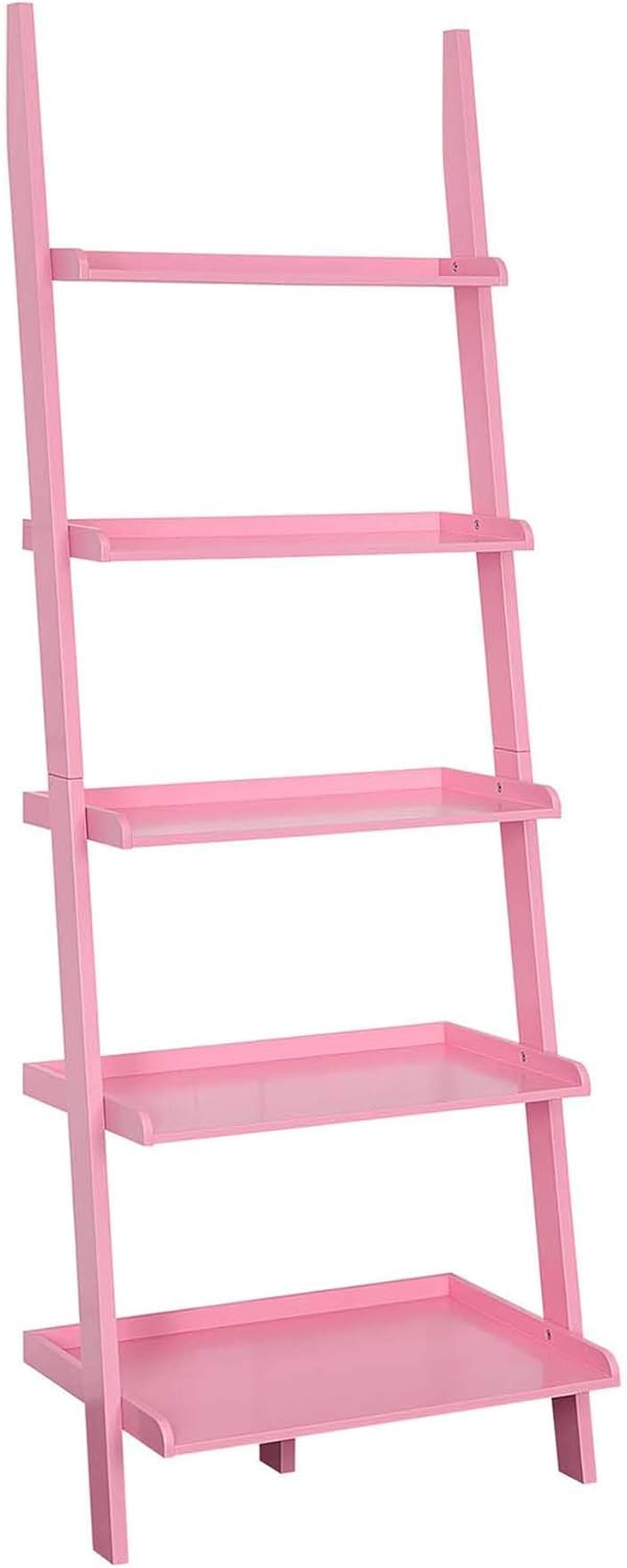 Convenience Concepts American Heritage Bookshelf Ladder, Light Pink
