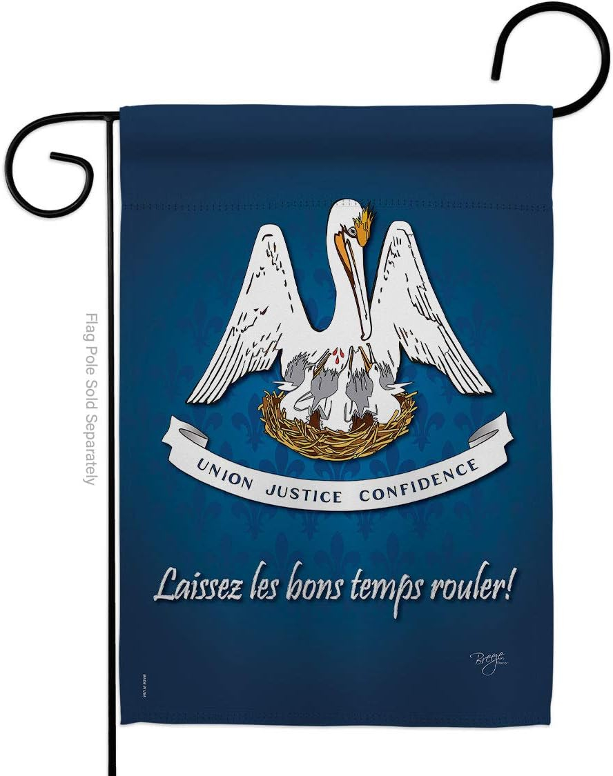 Breeze Decor 58083 States Louisiana 2-Sided Impression Garden Flag - 13 x 18.5 in.