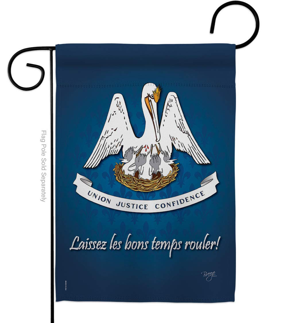 Breeze Decor 58083 States Louisiana 2-Sided Impression Garden Flag - 13 x 18.5 in.
