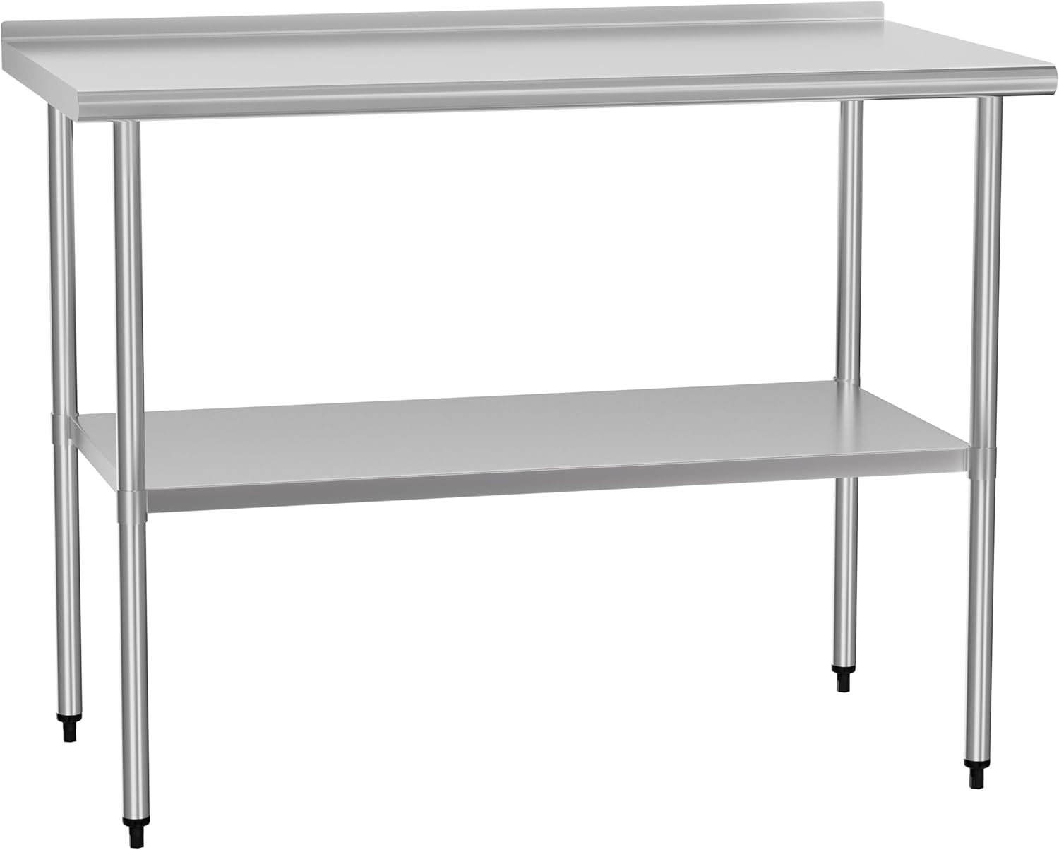 Stainless Steel Table 24" x 30" with Adjustable Undershelf and Backsplash, Commercial Metal Workstations for Kitchen, Garage, Outdoor BBQ