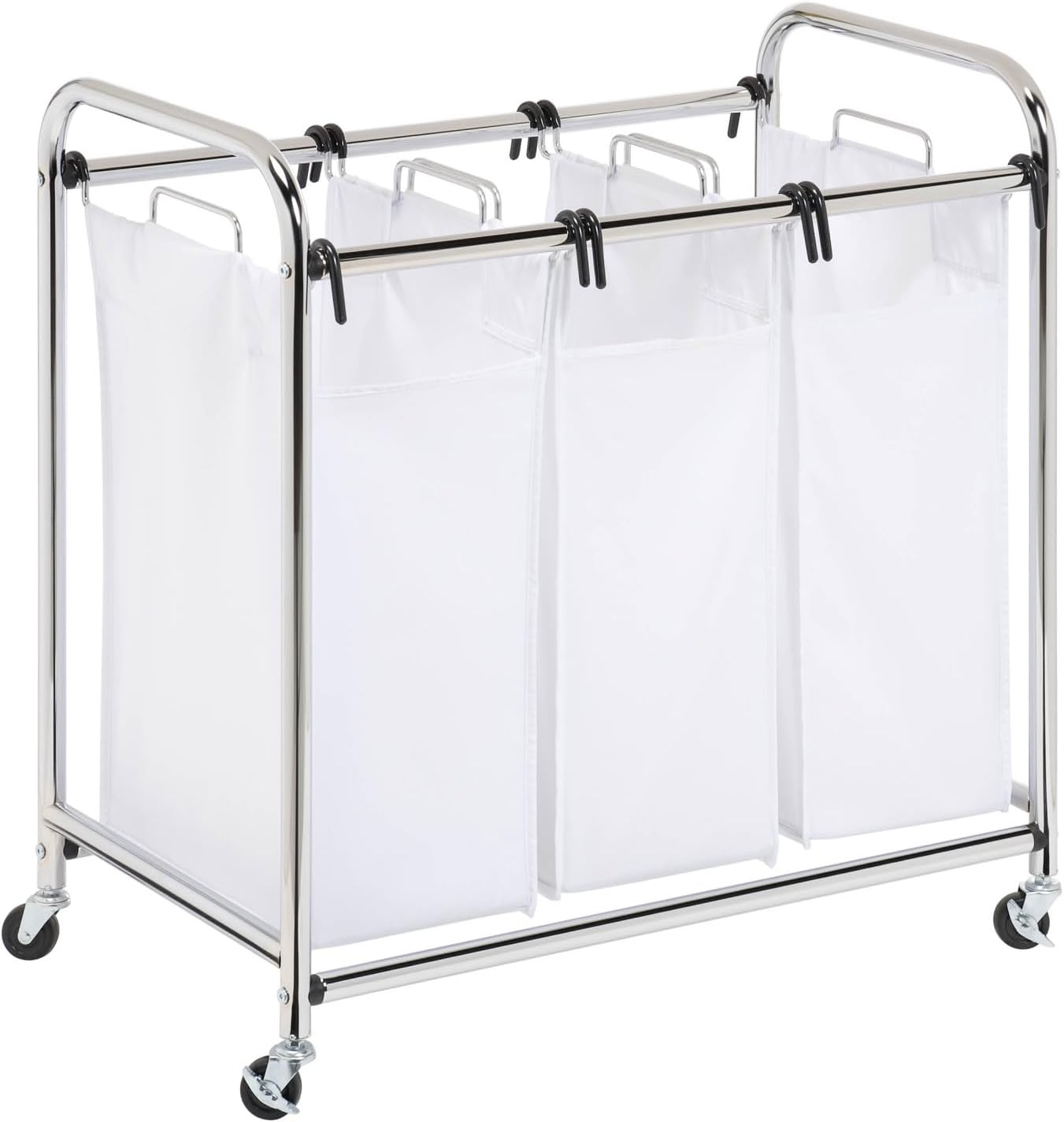 Honey-Can-Do White 3 Bag Steel Heavy-Duty Laundry Sorter