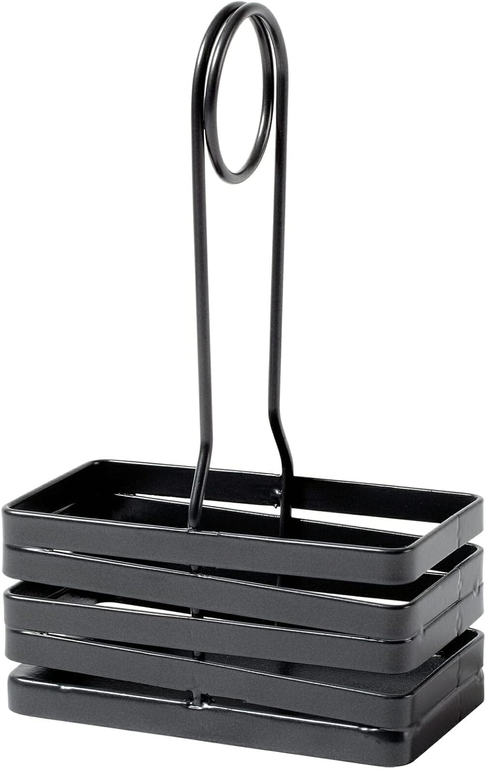 Gray Powder Coated Metal Wire Salt & Pepper Caddy with Handle