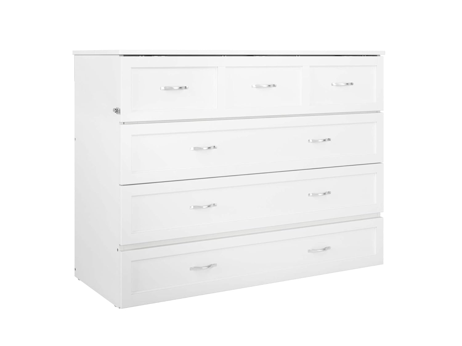 Full Deerfield Murphy Bed Chest USB Turbo Charger White - AFI