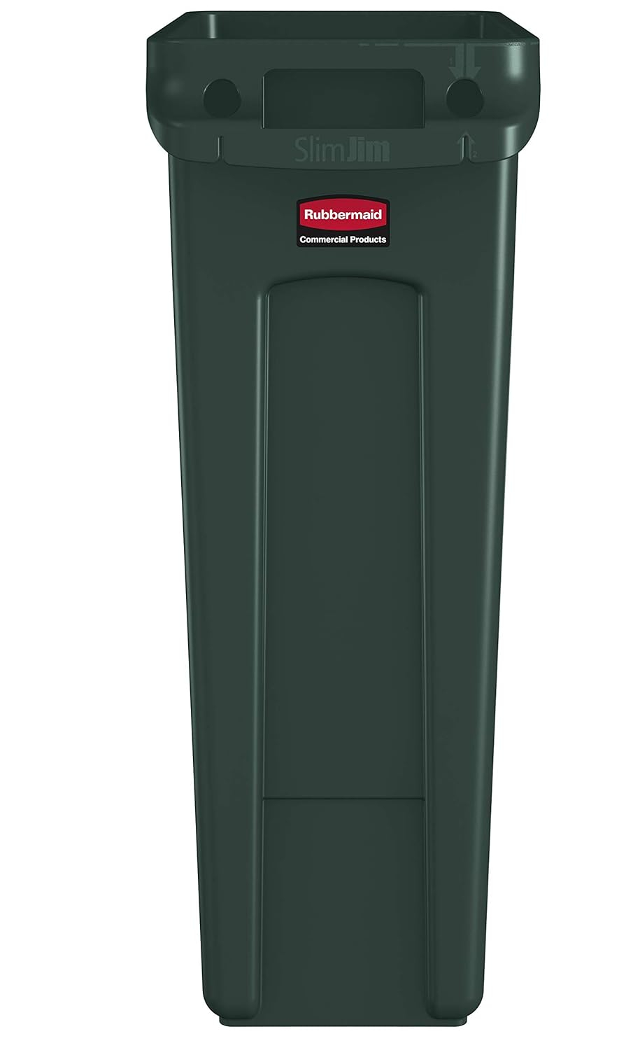 Dark Green Rectangular Plastic Commercial Trash Can Set