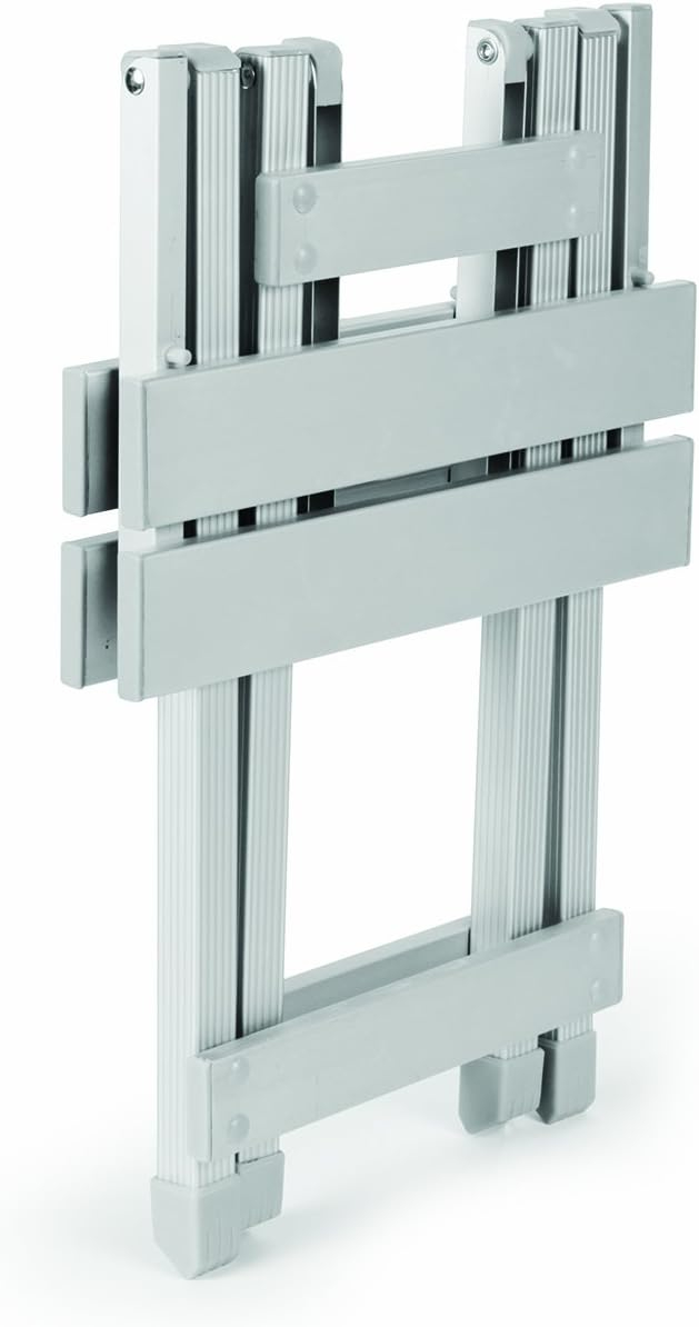 Camco Small Folding Side Table | Supports up to 130lbs | Aluminum, Silver (51890)