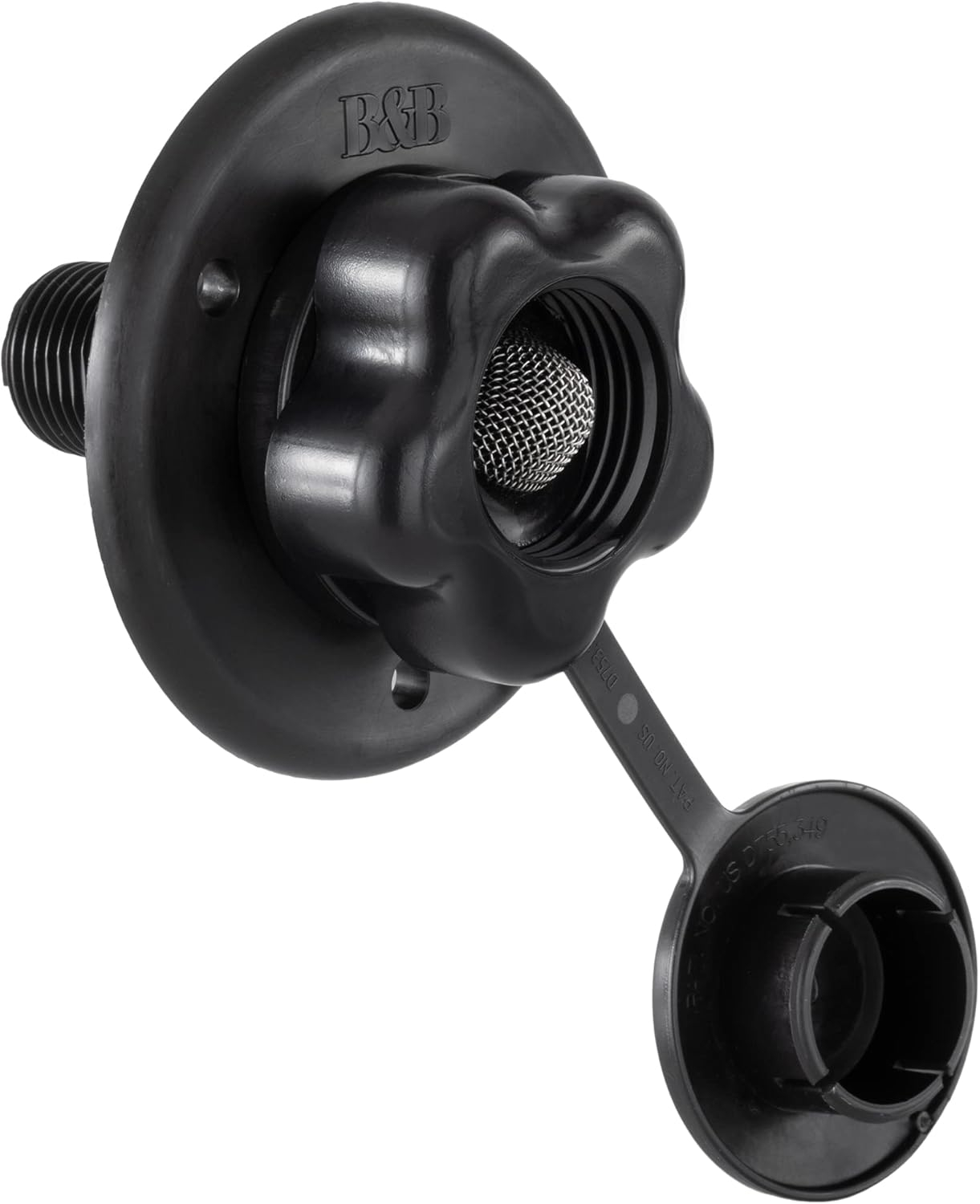 Black Plastic RV City Water Fill Inlet with Check Valve