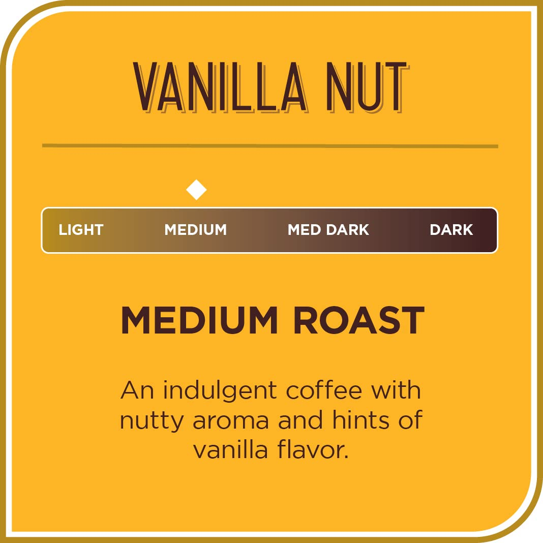 Don Francisco's Premium Vanilla Nut Medium Roast Whole Bean Coffee - 100% Arabica Beans, Perfect for Drip, Pour Over, and French Press - Carefully Sourced, Family-Crafted Since 1870 (20 oz Bag)