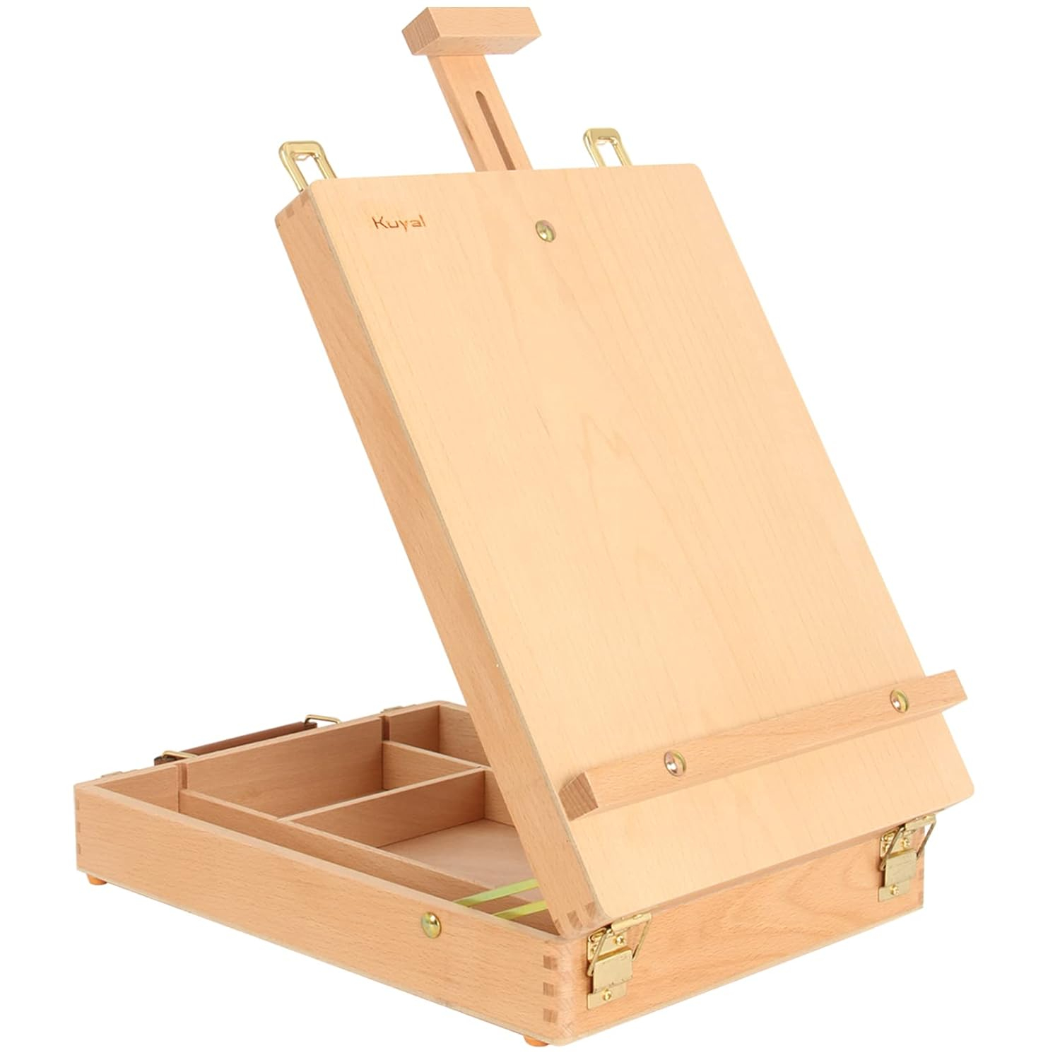 Kuyal Art Supplies Box Easel Sketchbox Painting Storage Box-Adjustable Design with Large 2-Drawer