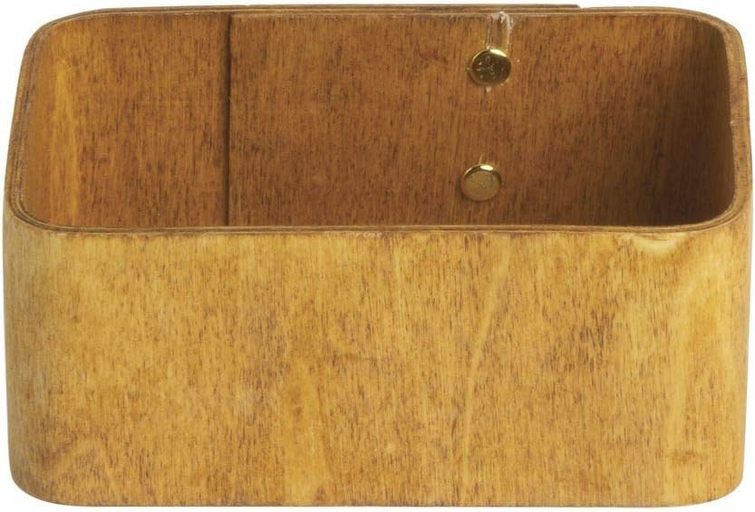 Natural Poplar Wood Sugar Packet Holder with Brass Accents