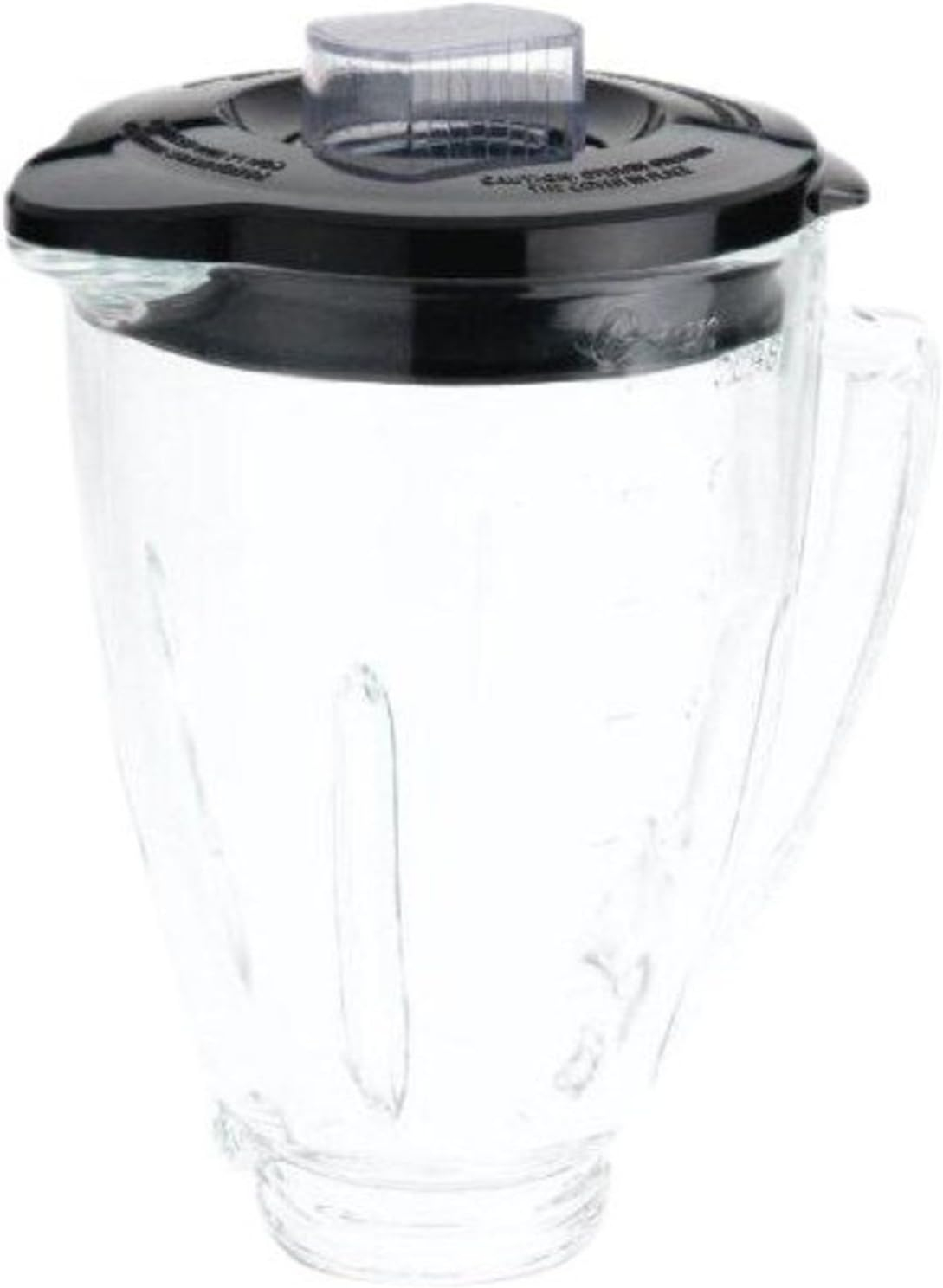 6-Cup Clear Glass Blender Jar with Black Lid