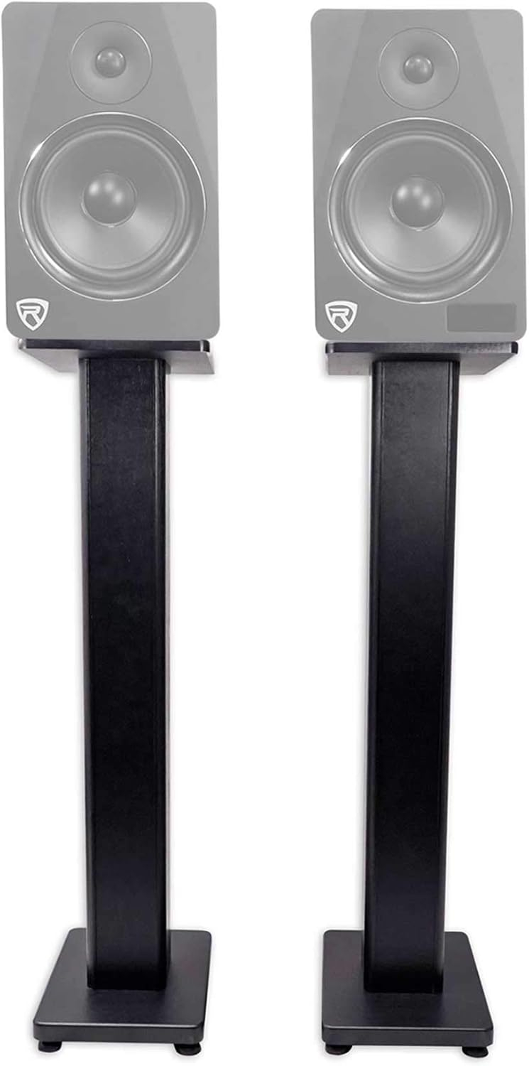 2) Rockville RHT28 28" Inch Bookshelf Speaker Stands Surround Sound Home Theater