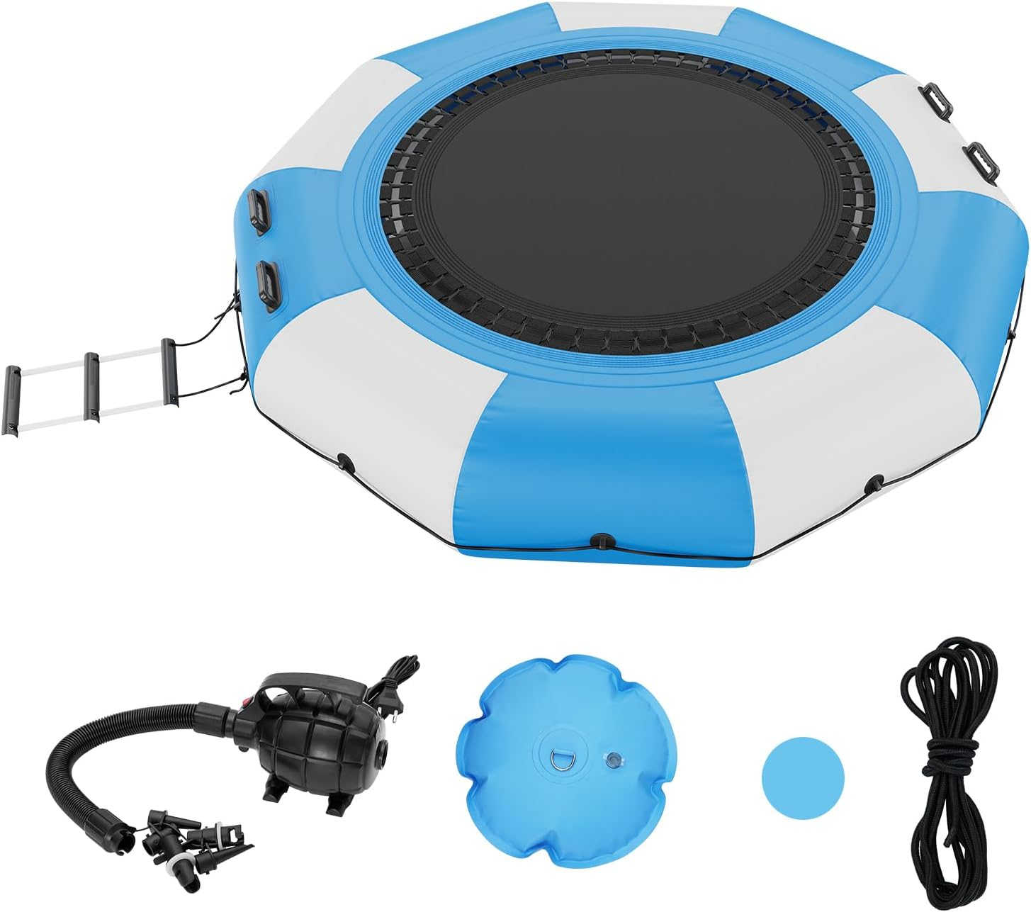 VEVOR Inflatable Water Bouncer, 10ft Recreational Water Trampoline, Kids Adults Floating Rebounder for Pool, Lake, Water Sports