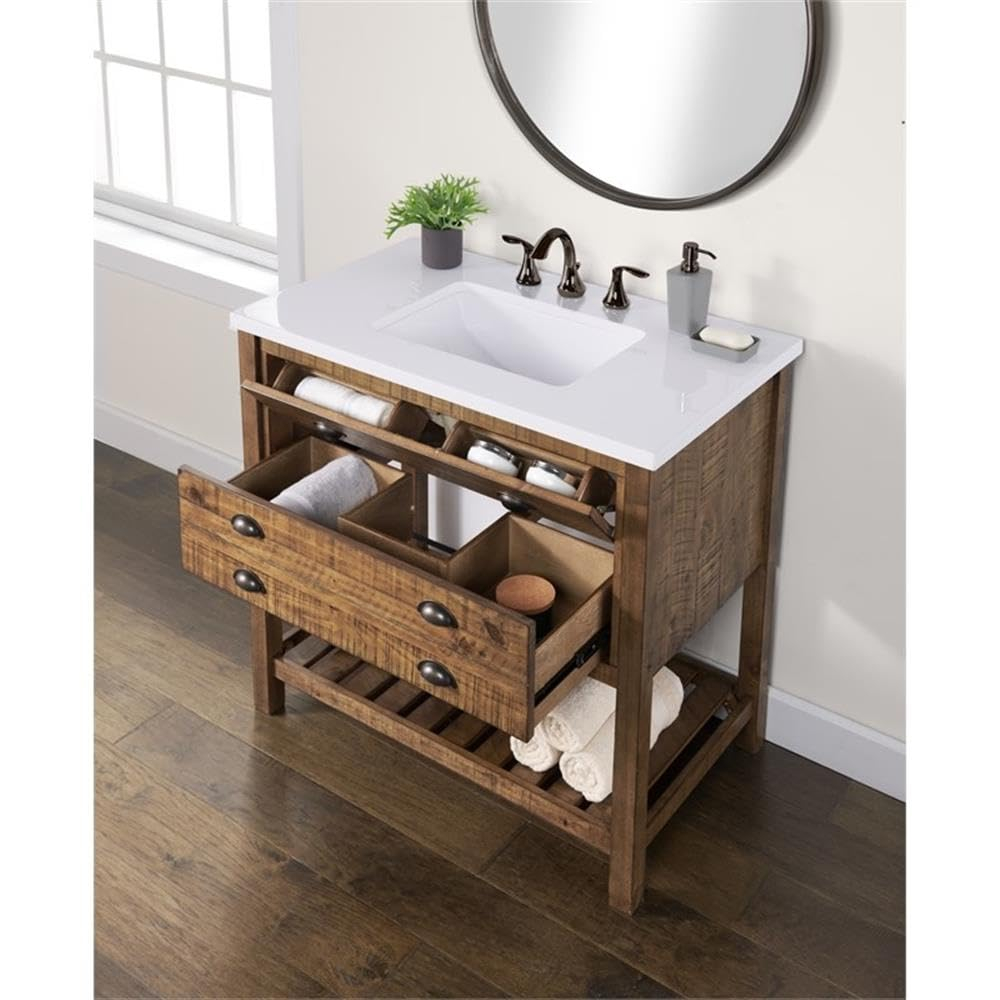 Martin Svensson Home Monterey 37" Wood Single Bathroom Vanity Natural Brown