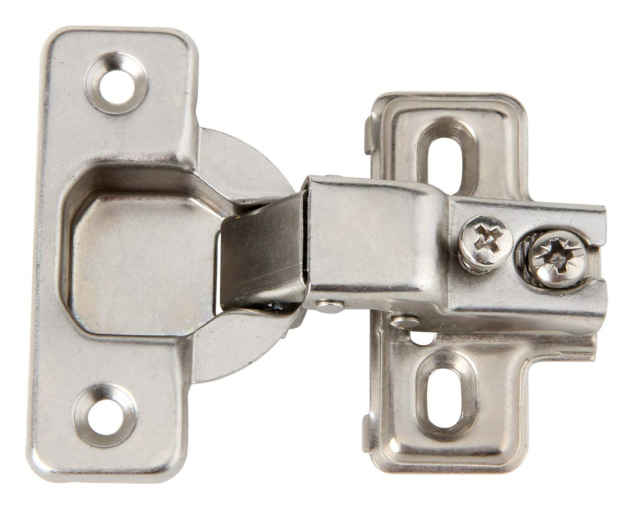 Steel Nickel Plated Self Closing Compact Cabinet Hinges, 10 Pack