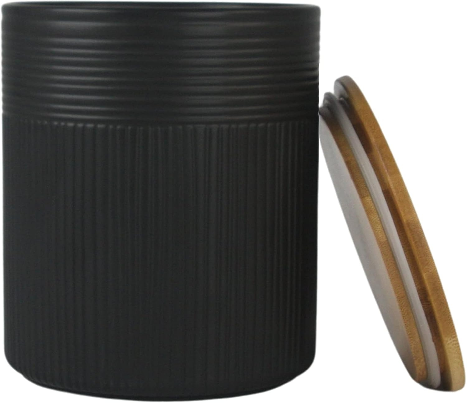 10 Strawberry Street CAN3-LUCA-MB 3 Piece Luca Matte Black Embossed Canister Set